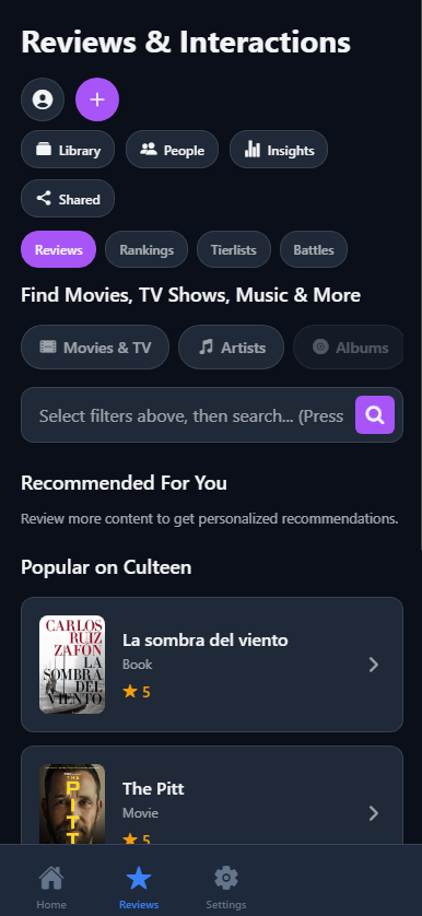 Culteen recommendations
